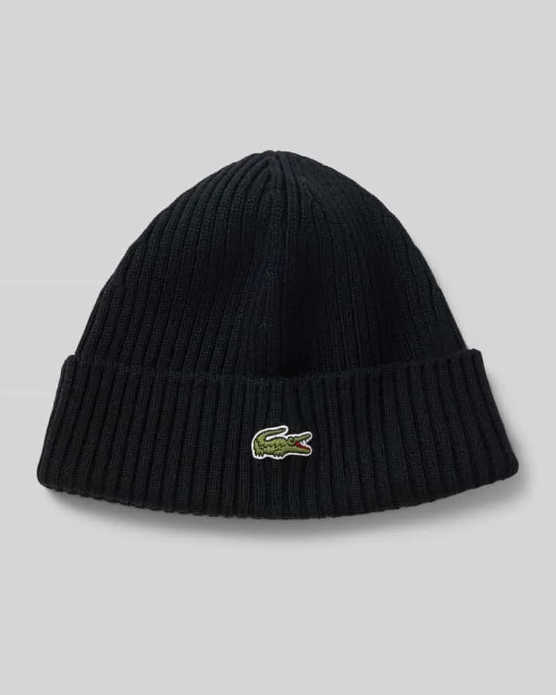 Lacoste Mütze aus reiner Wolle Black