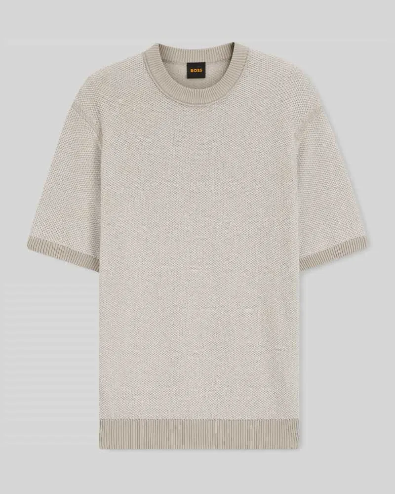 HUGO BOSS Regular Fit Pullover aus Baumwoll-Mix Modell 'KANTONIO Sand