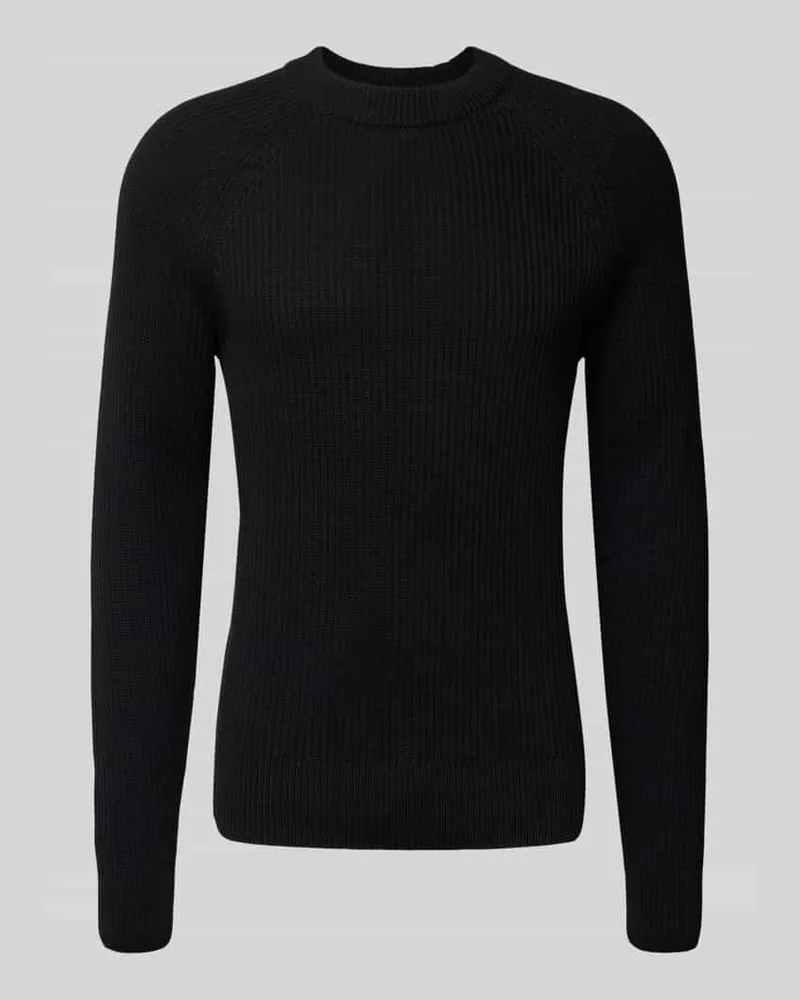 Casual Friday Strickpullover mit Rundhalsausschnitt Modell 'Kristian Black