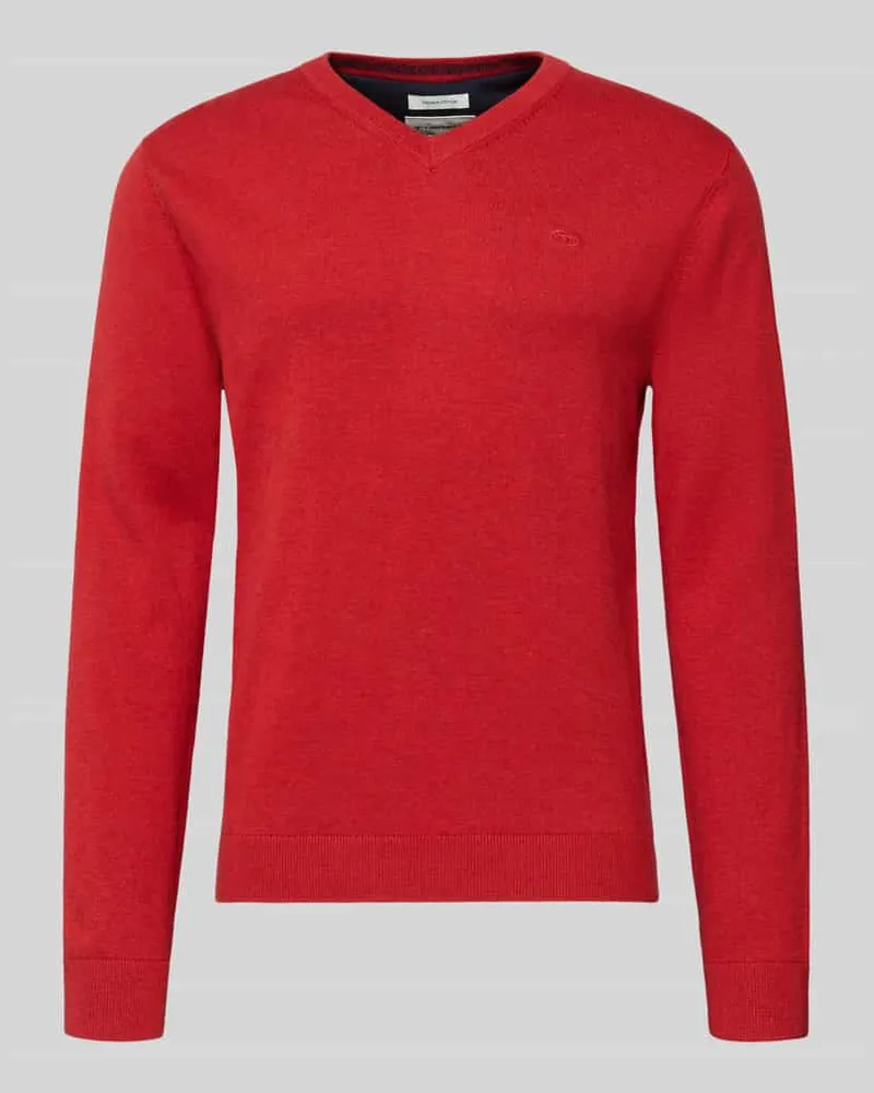 Tom Tailor Regular Fit Pullover aus reiner Baumwolle Rot