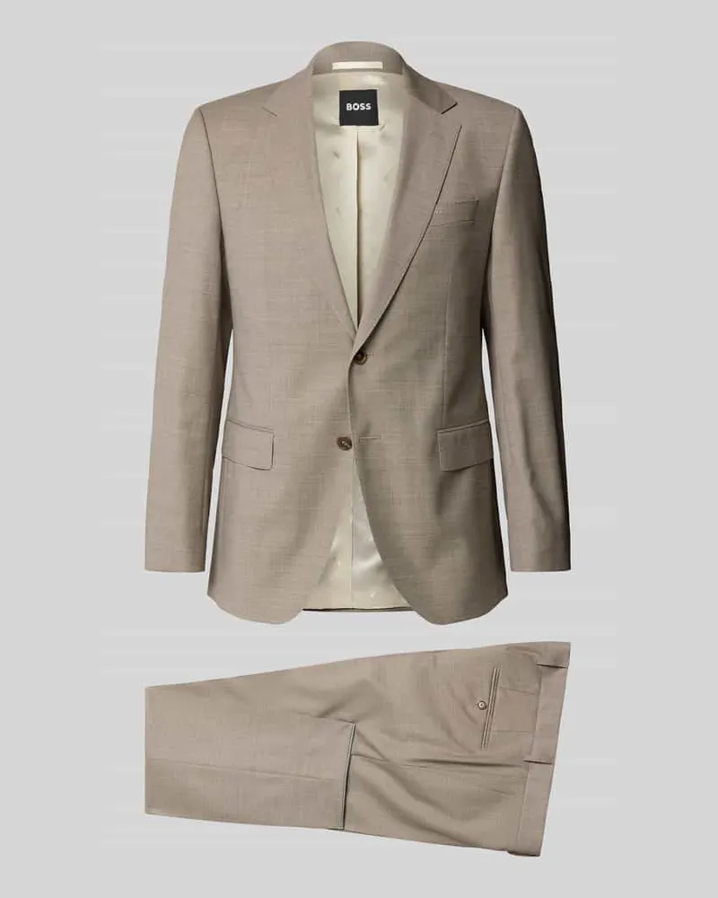 HUGO BOSS Slim Fit Anzug aus Schurwoll-Mix Modell 'HUGE Beige