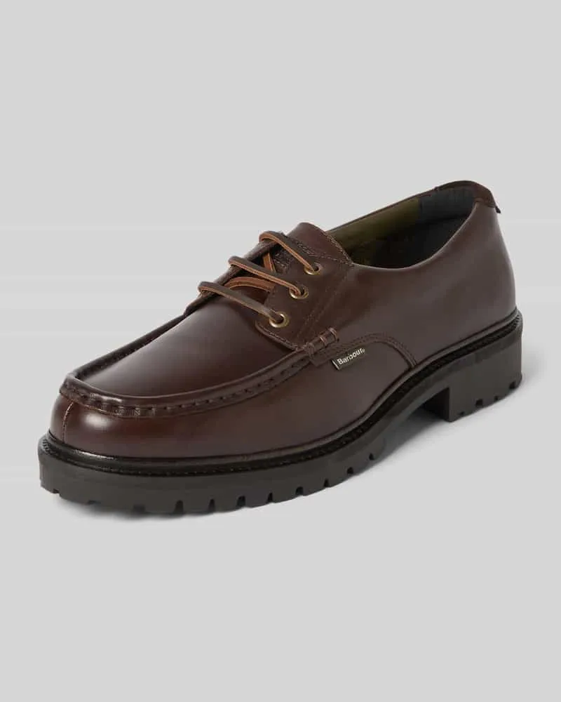 Barbour Schnürschuh aus Rindsnappa mit Profilsohle Dunkelbraun