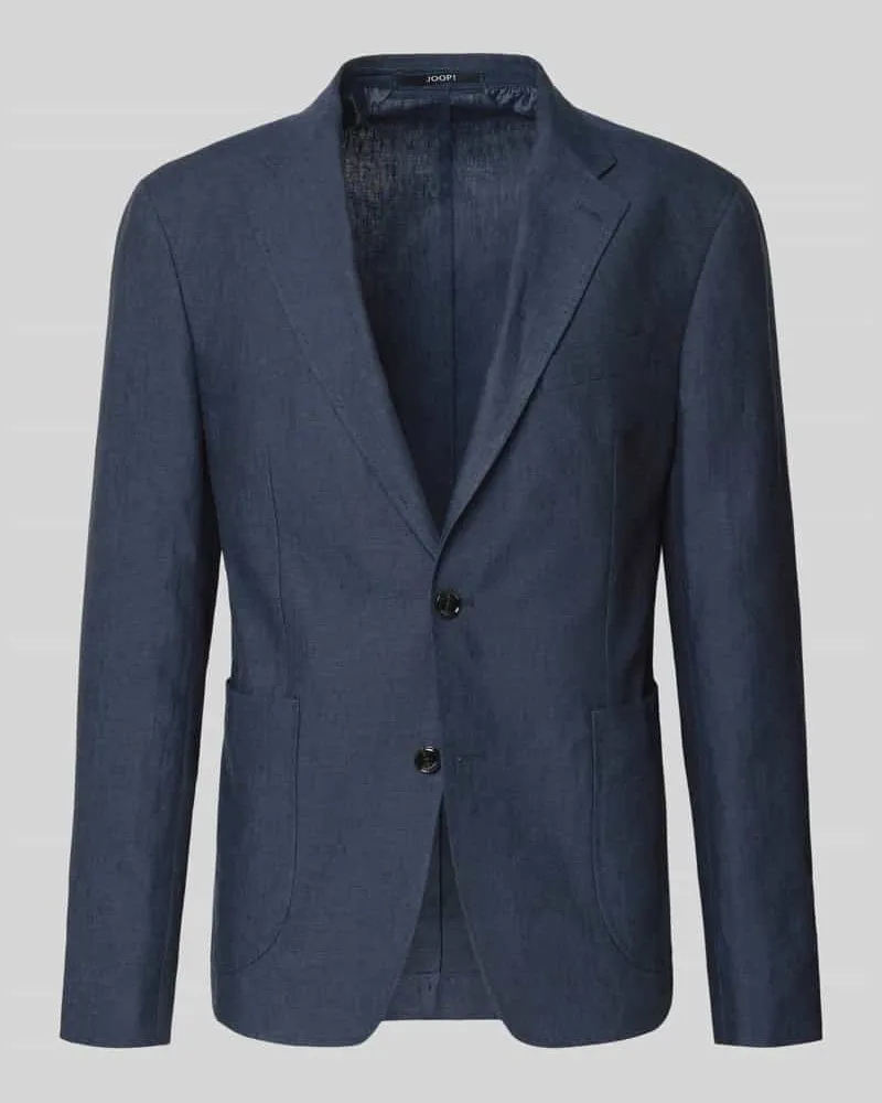 JOOP! Slim Fit 2-Knopf-Sakko aus Leinen Modell 'Hoverest Marine