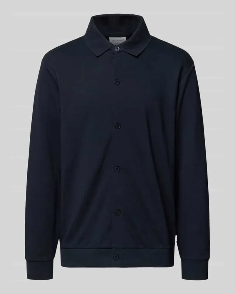 Lindbergh Regular Fit Sweatjacke aus Baumwoll-Mix Dunkelblau