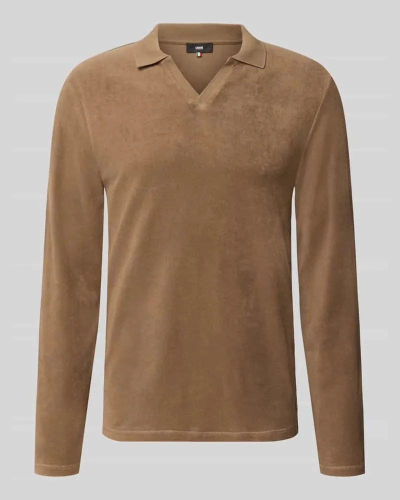 cinque Longsleeve mit Polokragen und V-Ausschnitt Modell 'BOLL Hazel