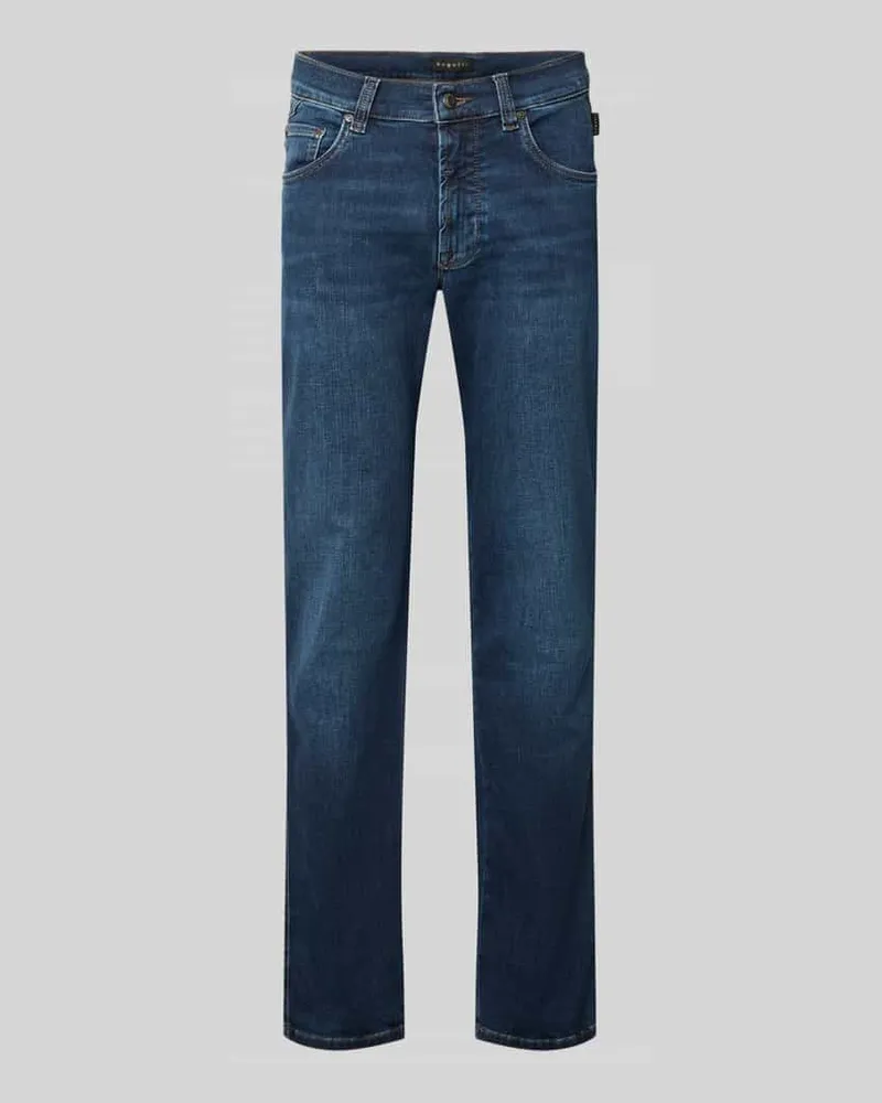 Bugatti Regular Fit Jeans im 5-Pocket-Design Dunkelblau