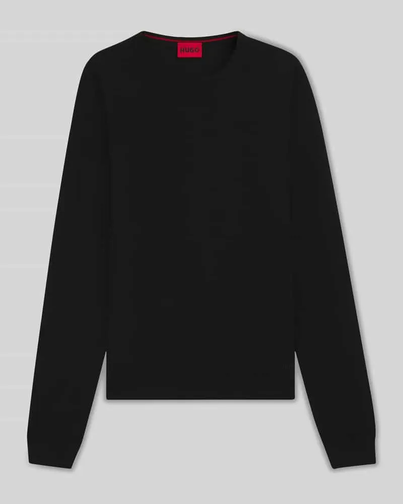 HUGO BOSS Regular Fit Strickpullover aus reiner Schurwolle Modell 'SAN CEDRIC 