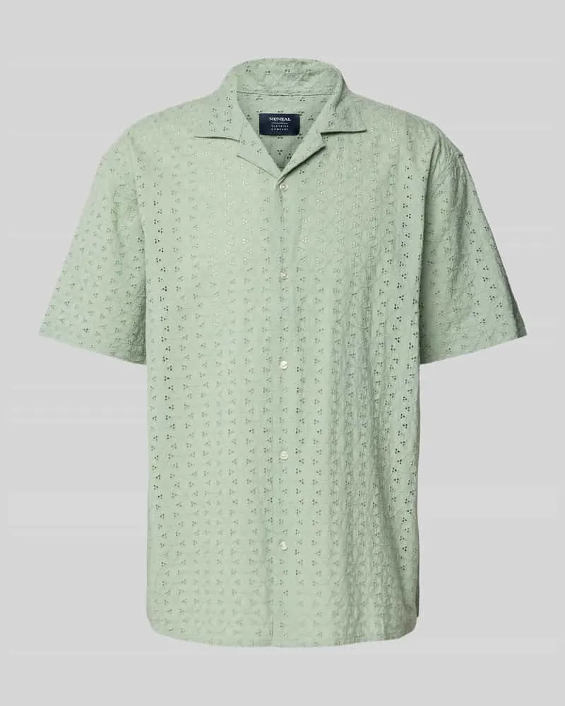 McNeal Regular Fit Freizeithemd mit Lochstickerei Lind