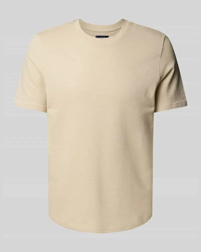 McNeal T-Shirt mit geripptem Rundhalsausschnitt Beige