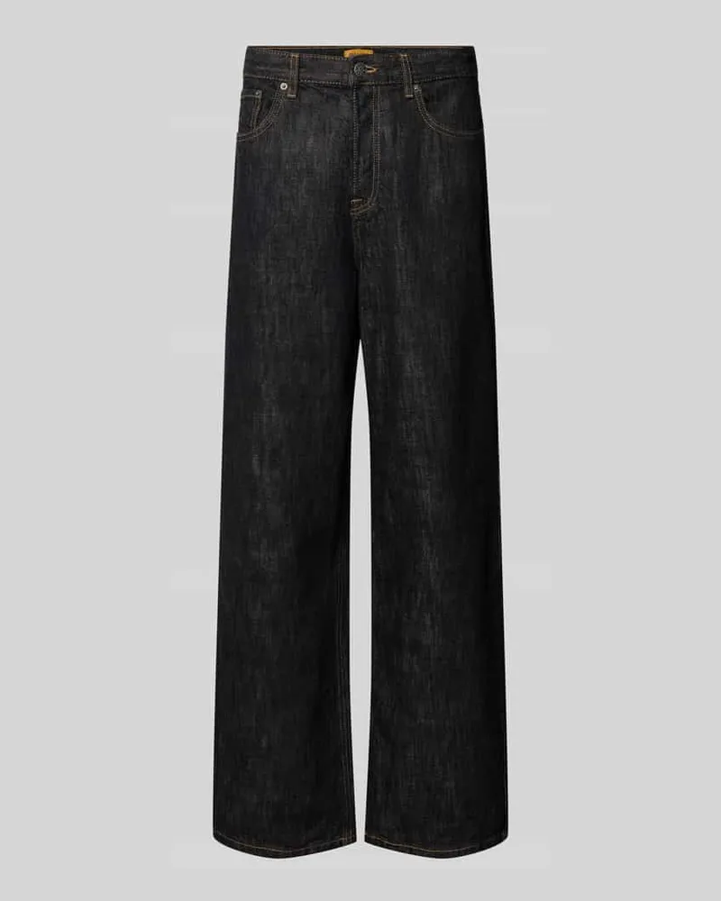 Only & Sons Wide Fit Jeans mit Raw Denim Optik Dunkelblau