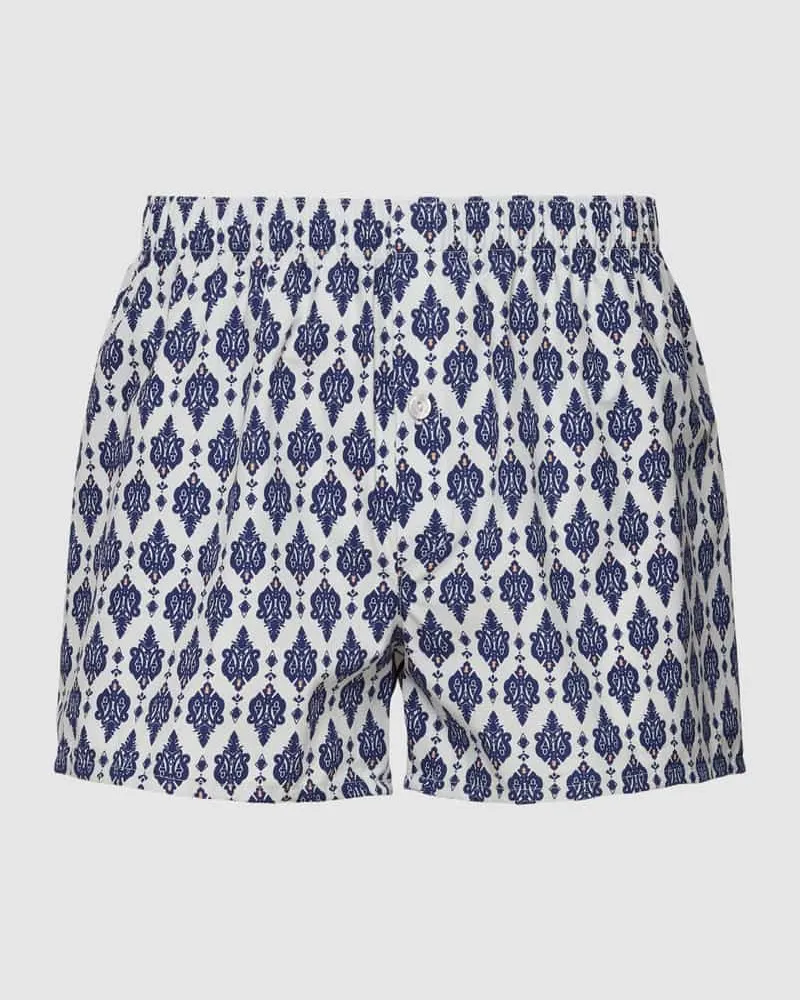 Hanro Boxershorts mit Karomuster Modell 'Fancy Woven Boxer Marine