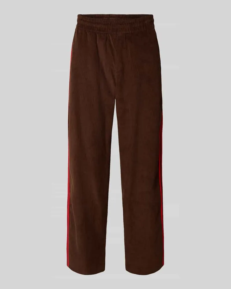 adidas Straight Fit Cordhose mit Galonstreifen Dunkelbraun