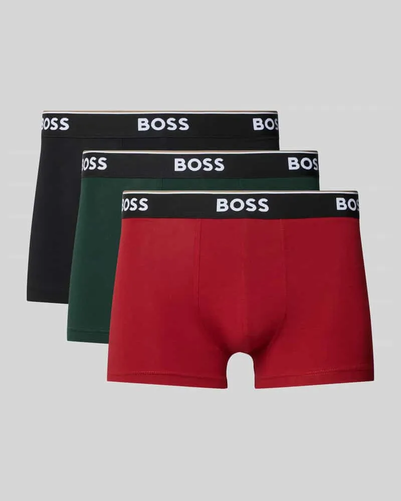 HUGO BOSS Trunks aus Baumwoll-Mix im 3er-Pack Modell 'Power Rot