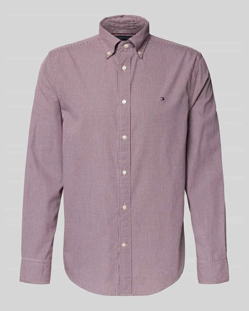 Tommy Hilfiger Regular Fit Freizeithemd aus reiner Baumwoll-Popeline Bordeaux