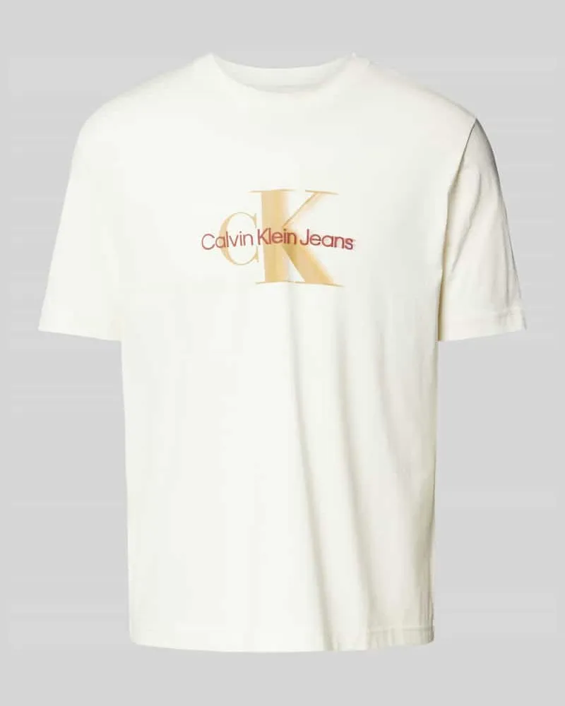Calvin Klein T-Shirt mit Label-Print und Rundhalsausschnitt 