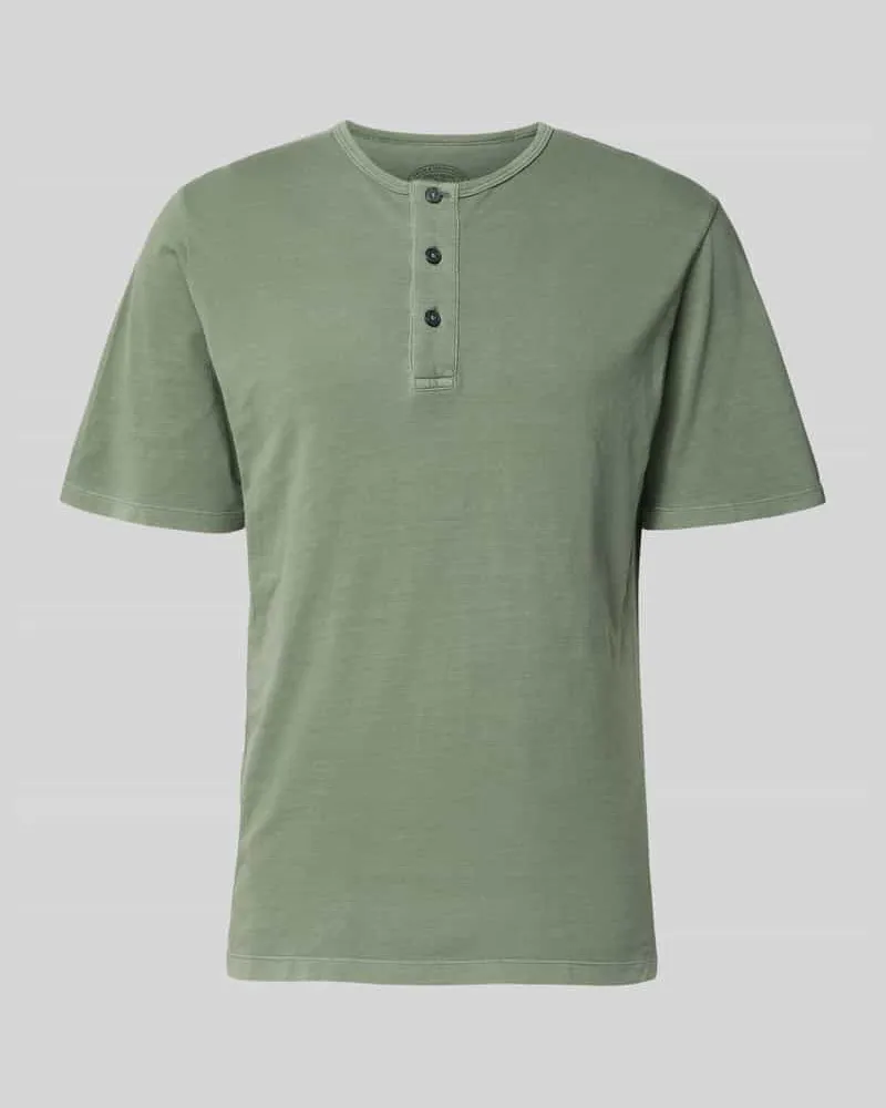 Jack & Jones T-Shirt mit Rundhalsausschnitt und Knopfleiste Khaki