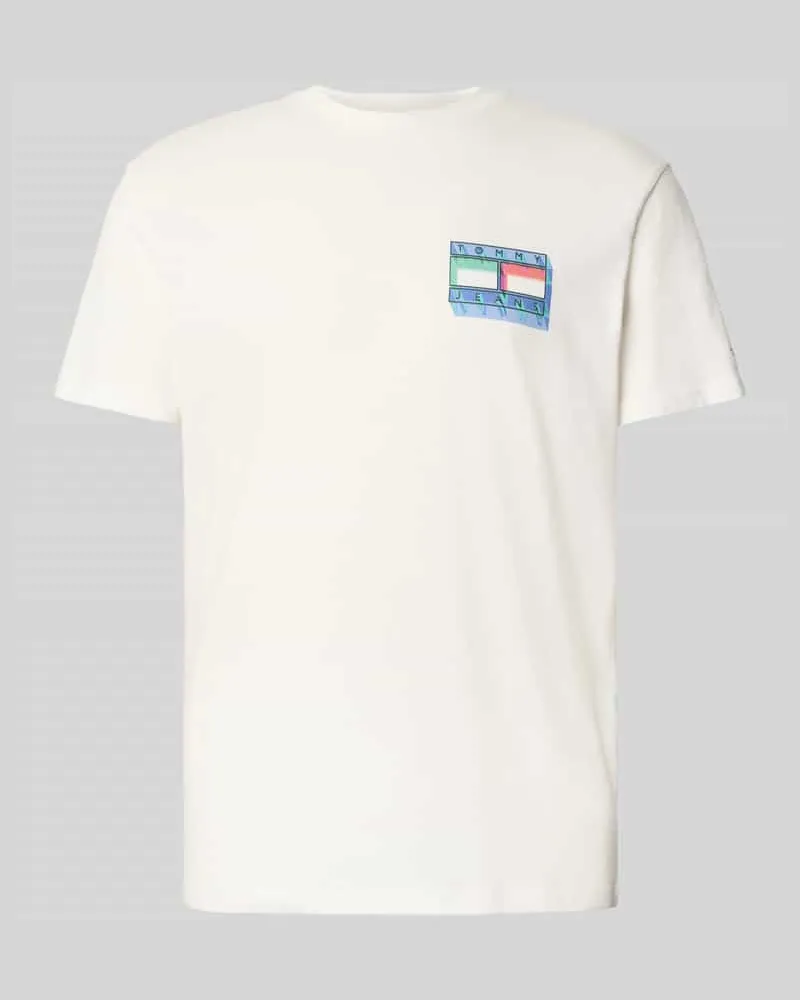 Tommy Hilfiger Regular Fit T-Shirt aus reiner Baumwolle Offwhite