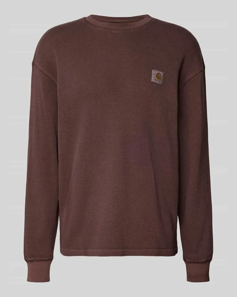 Carhartt WIP Longsleeve mit Strukturmuster und Rundhalsausschnitt Dunkelrot