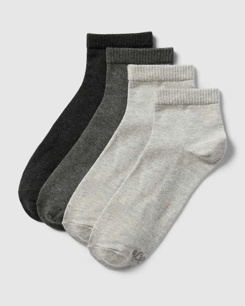 S.Oliver Socken mit Label-Detail im 4er-Pack Modell 'Quarter Mittelgrau