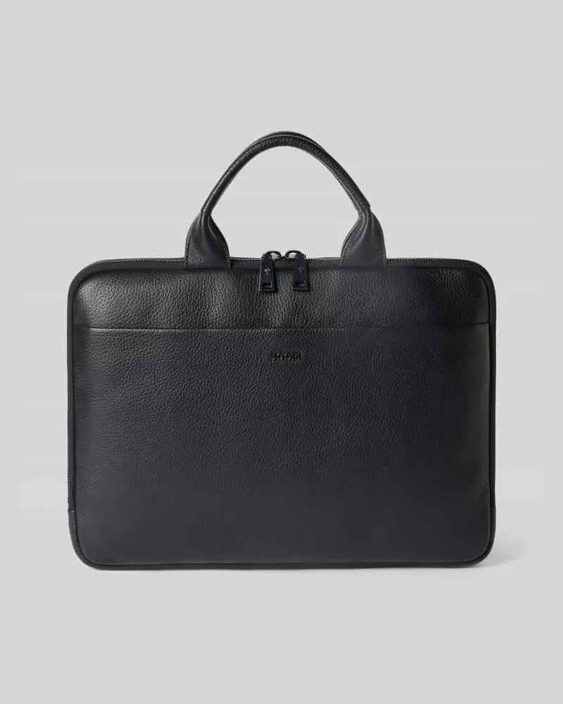 JOOP! Laptoptasche aus Leder mit Tragehenkel Modell 'Cardona Samu Black