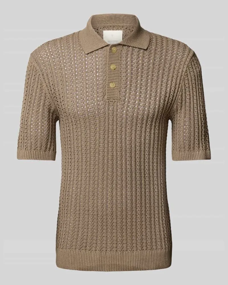 Jack & Jones Poloshirt mit Strukturmuster Modell 'JOEL Taupe