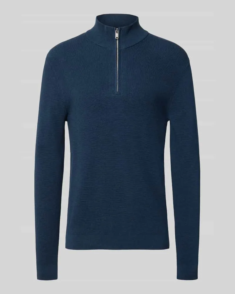 Matinique Slim Fit Troyer aus Baumwoll-Mix Petrol