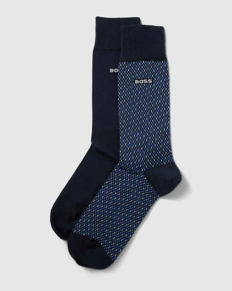 HUGO BOSS Socken mit Label-Detail im 2er-Pack Blau