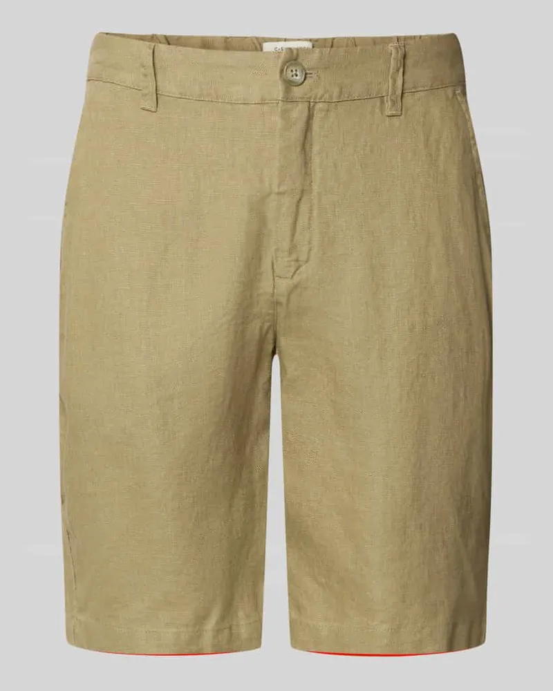Casual Friday Leinen Shorts mit Eingrifftaschen Modell 'PANDRUP Khaki