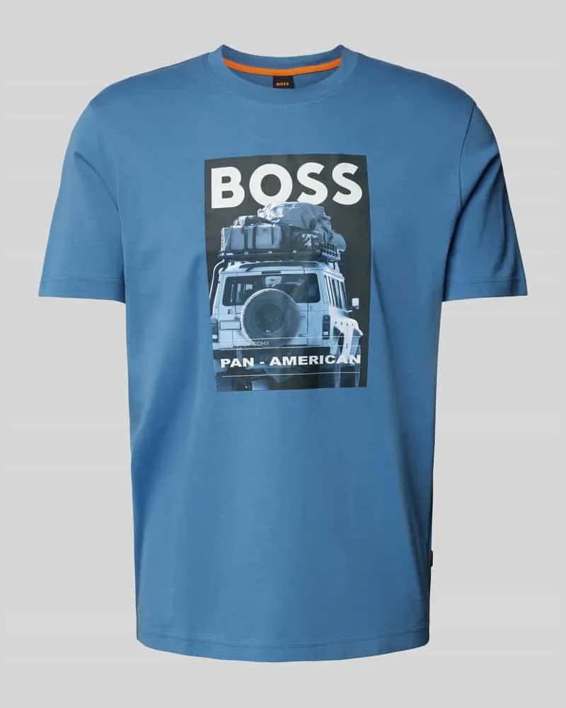 HUGO BOSS T-Shirt mit Label- und Motiv-Print Modell 'mextour 