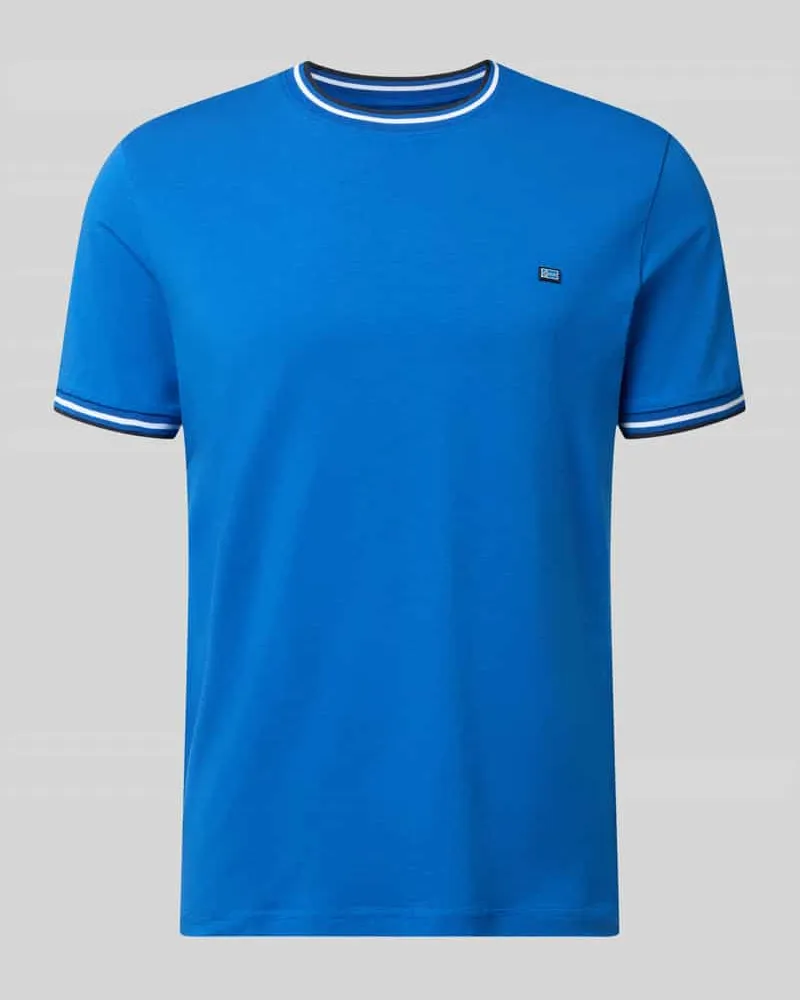 Christian Berg T-Shirt mit Kontraststreifen und Rundhalsausschnitt Royal