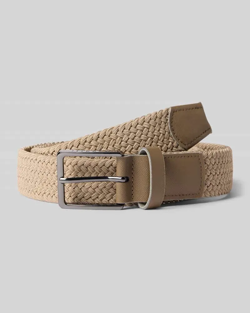 Bugatti Stoffgürtel mit Zopfmuster Beige