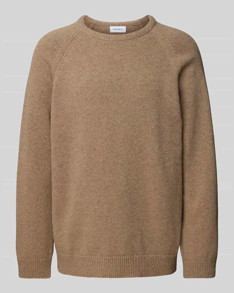 Rotholz Strickpullover mit Raglanärmeln Modell 'Smiley Beige