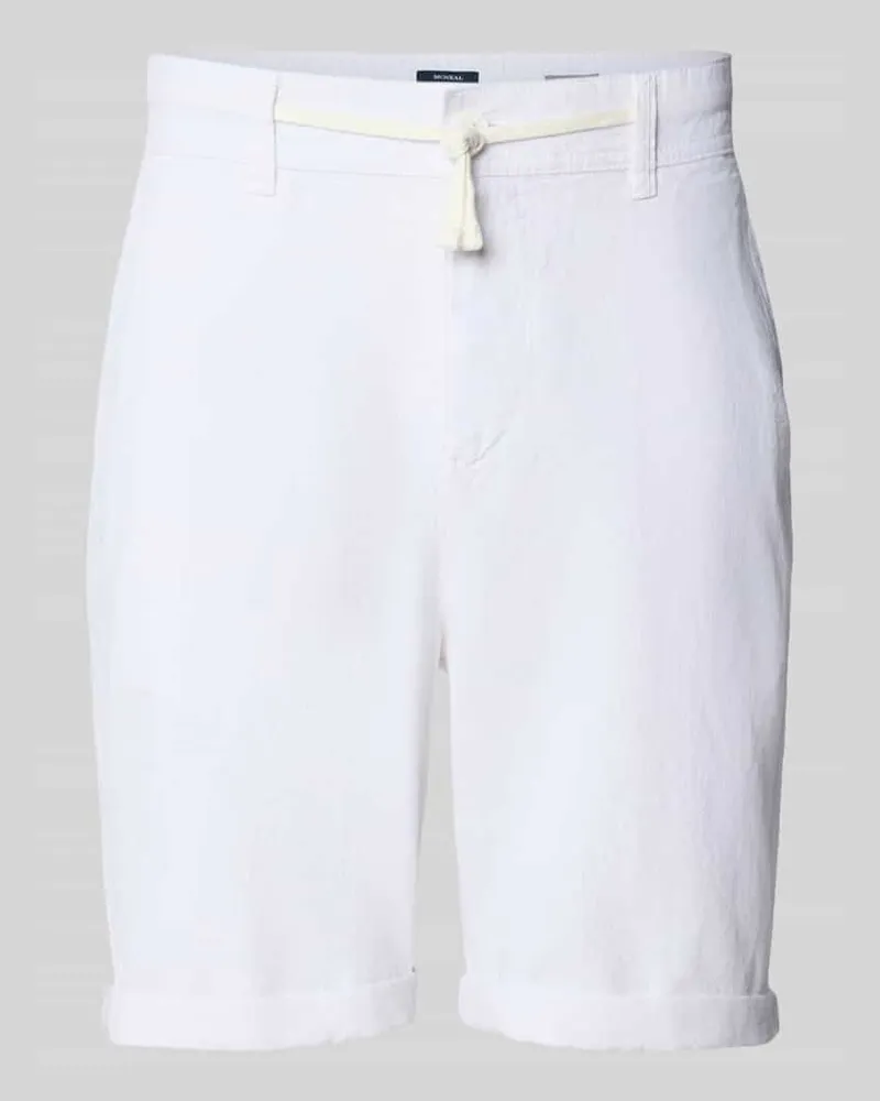 McNeal Regular Fit Leinenshorts mit Tunnelzug Weiss