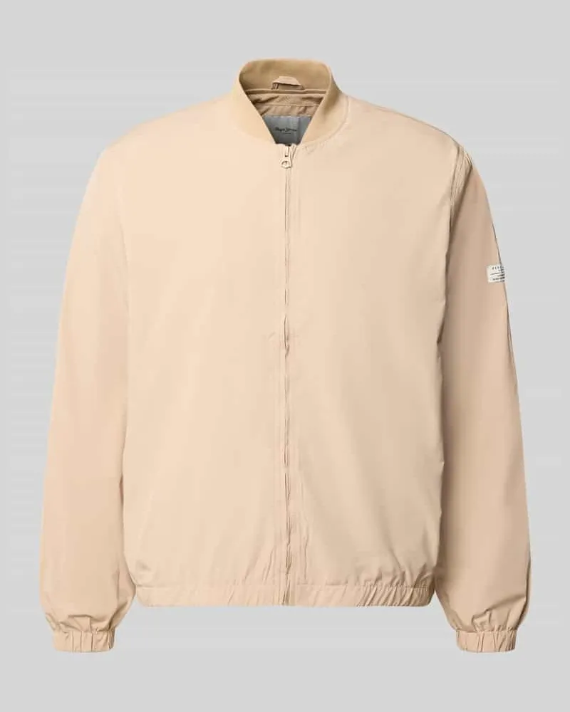 Pepe Jeans Regular Fit Bomberjacke mit College-Kragen Modell 'BELVEDERE Beige