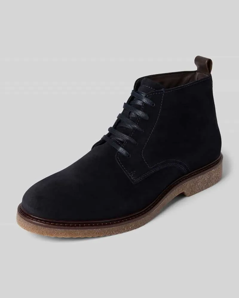 Marc O'Polo Schnürschuhe aus Veloursleder Marine