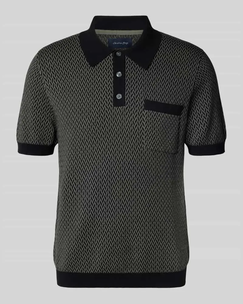 Christian Berg Poloshirt mit kurzer Knopfleiste 