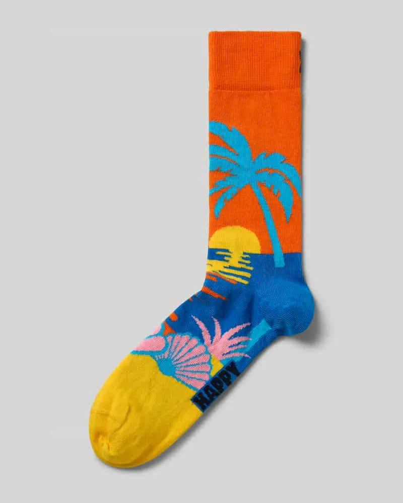 Happy Socks Socken mit Label-Print Orange