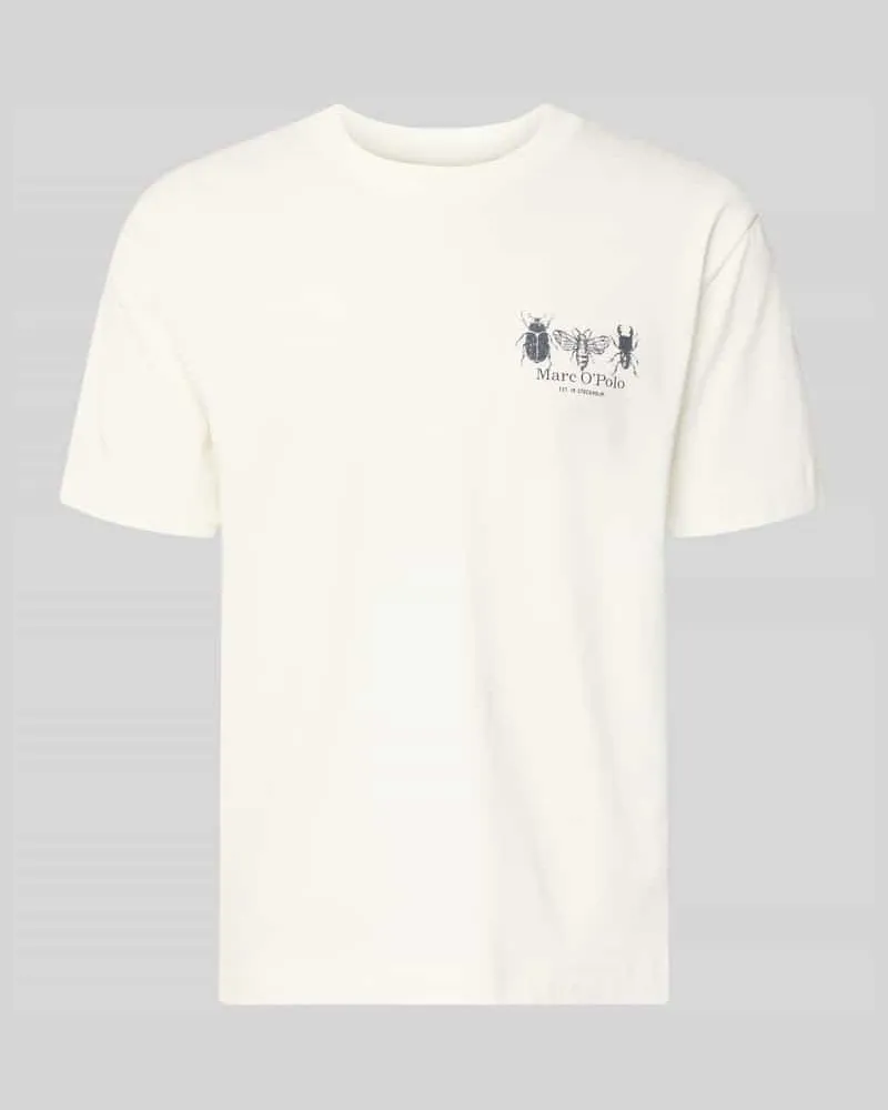 Marc O'Polo Relaxed Fit T-Shirt aus reiner Baumwolle Offwhite