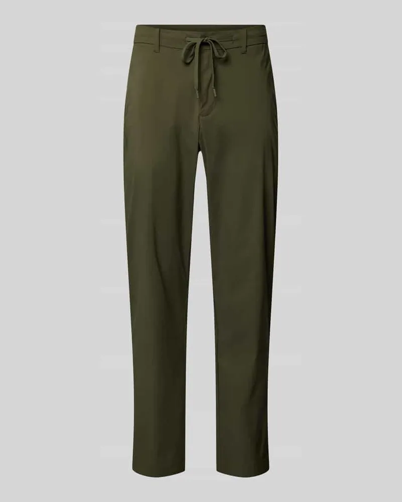 Selected Homme Regular Tapered Fit Chino mit Tunnelzug Modell 'LERO Oliv