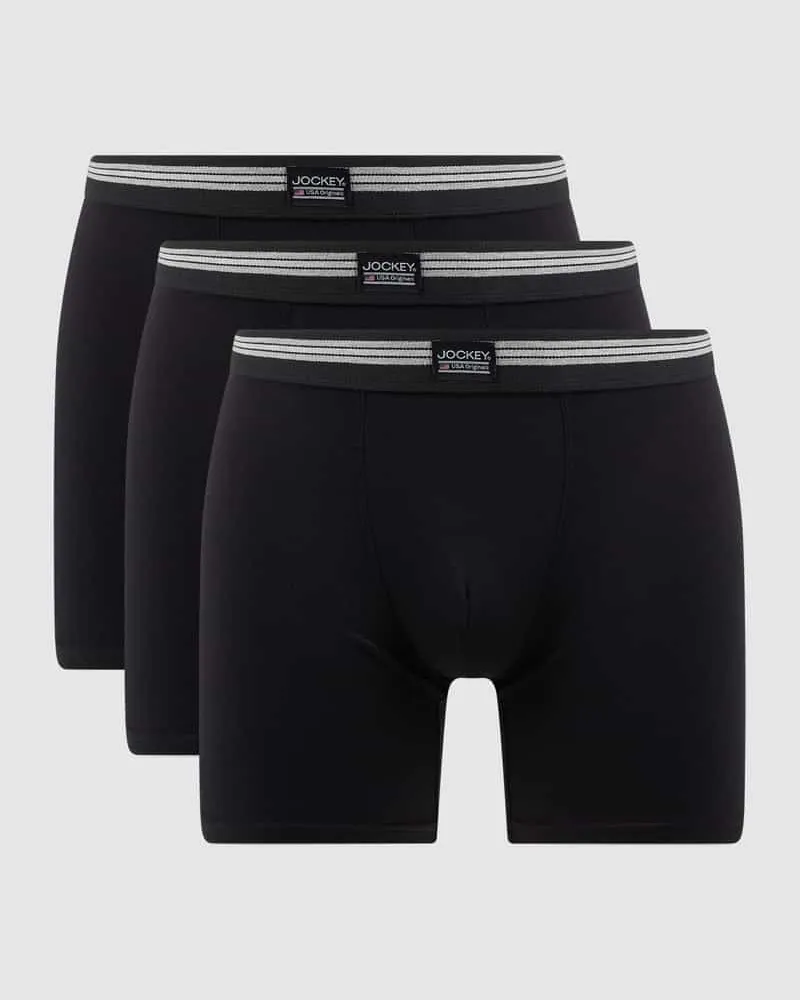 Jockey Trunks mit Label-Patch im 3er-Pack Black