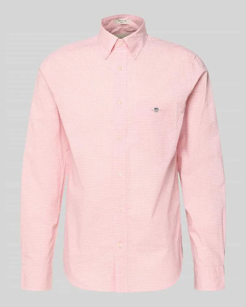 Gant Slim Fit Freizeithemd mit Logo-Stitching Hellrosa