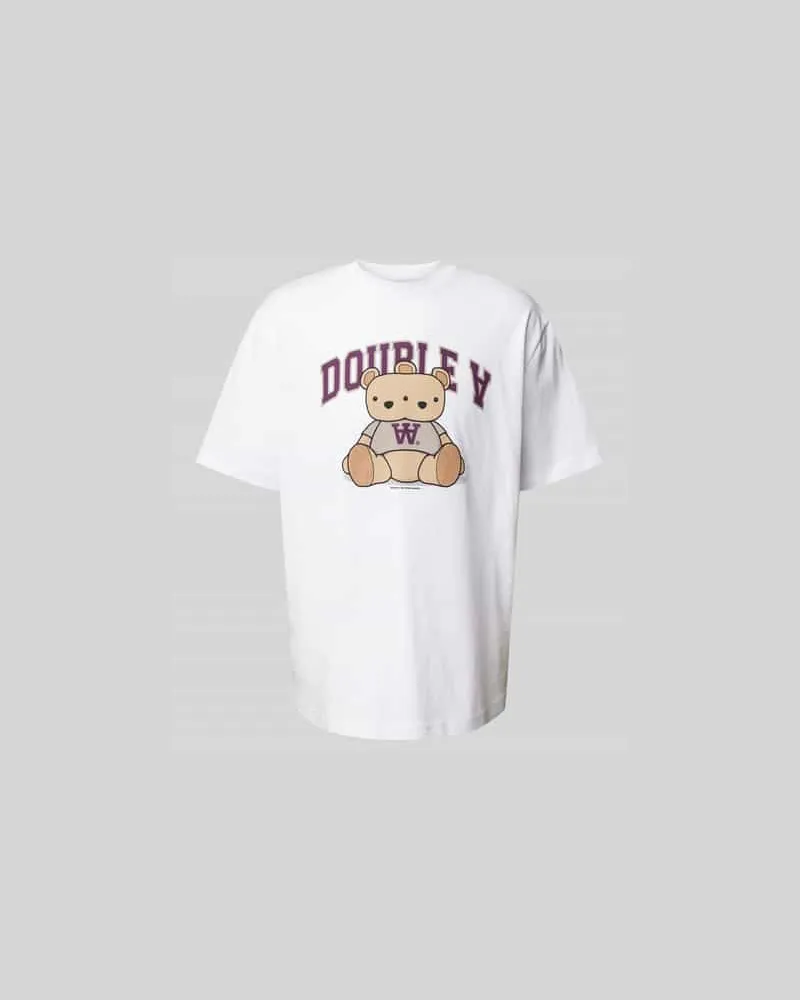 Wood Wood T-Shirt mit Label-Print Weiss