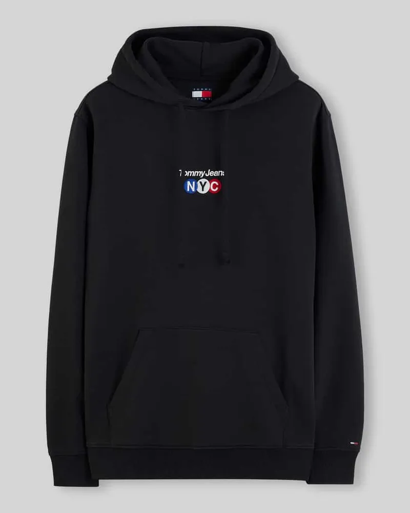 Tommy Hilfiger Relaxed Fit Hoodie aus reiner Baumwolle Black