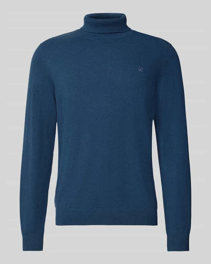 Lerros Rollkragenpullover mit Label-Stitching Royal