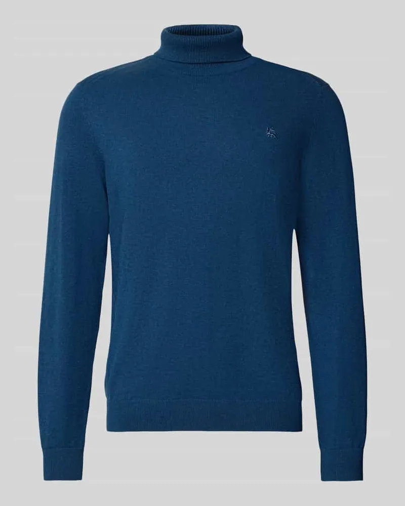 Lerros Rollkragenpullover mit Label-Stitching Royal
