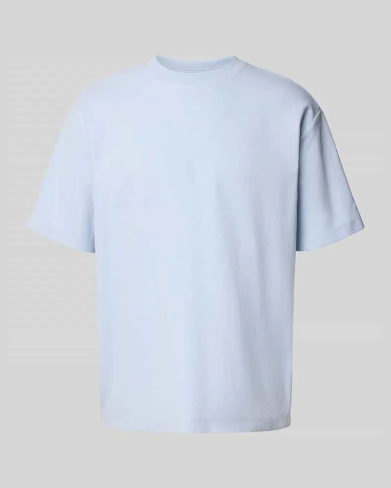 McNeal T-Shirt mit geripptem Rundhalsausschnitt Hellblau