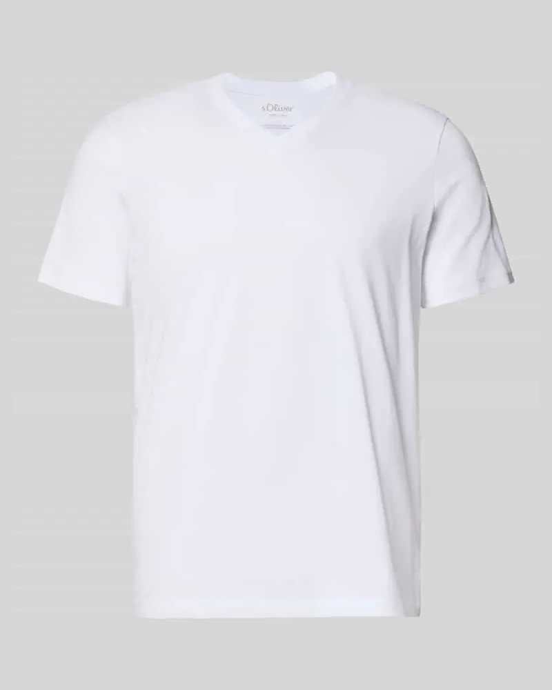 S.Oliver Regular Fit T-Shirt aus reiner Baumwolle Weiss