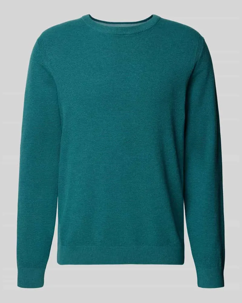 Tom Tailor Regular Fit Strickpullover aus reiner Baumwolle Petrol