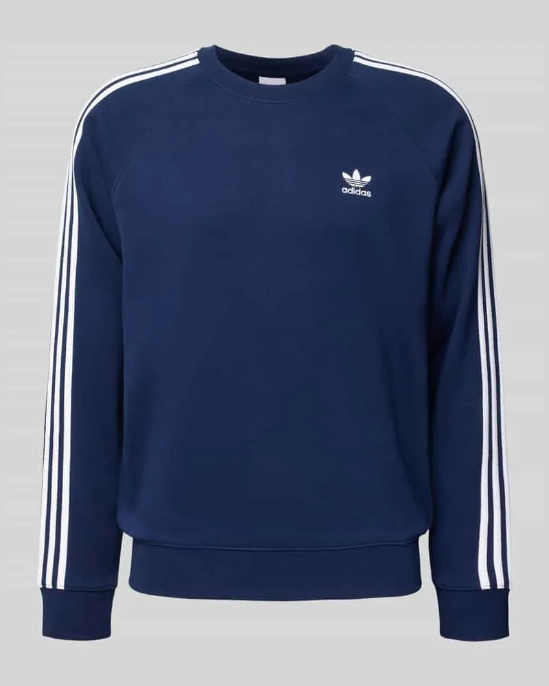 adidas Sweatshirt mit Label-Stitching Marine