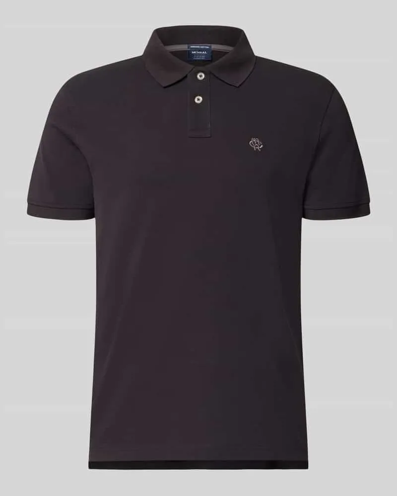 McNeal Regular Fit Poloshirt mit Label-Stitching Black